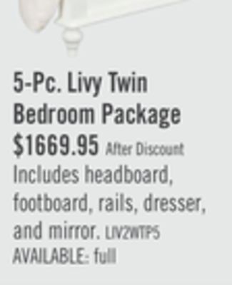 The Brick Livy 5-piece twin bedroom package offer