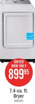 The Brick Samsung 7.4 cu. ft. electric dryer with sensor dry - dve50t5205w/ac offer