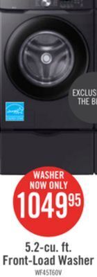 The Brick Samsung 5.2 cu. ft. front-load washer with self clean+ - wf45t6000av/us offer