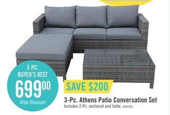The Brick Athens 3-piece patio conversation set - dark grey offer