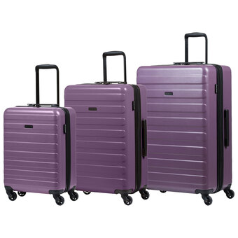 Best Buy Champs fire 3-piece hard side expandable luggage set - purple offer