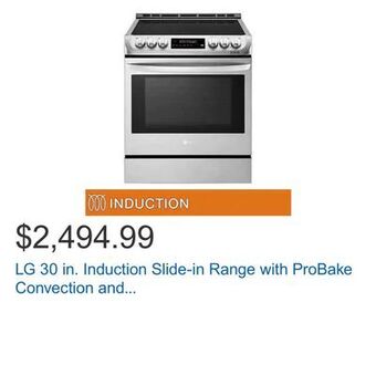 Costco Lg 30 in. induction slide-in range with probake convection and easyclean technology offer