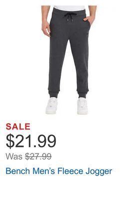 Costco Bench men's fleece jogger offer