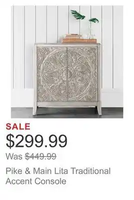 Costco Pike & main lita traditional accent console offer