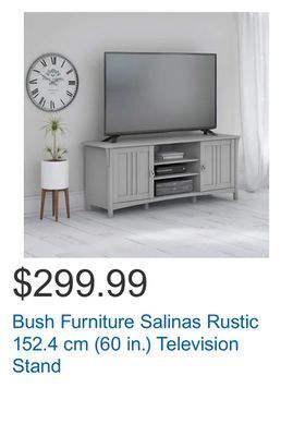 Costco Bush furniture salinas rustic 152.4 cm (60 in.) television stand offer