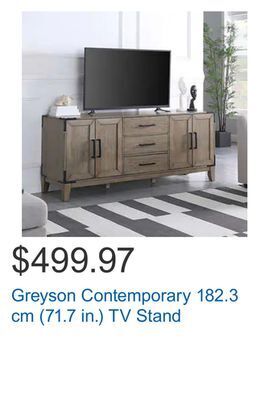 Costco Greyson contemporary 182.3 cm (71.7 in.) tv stand offer