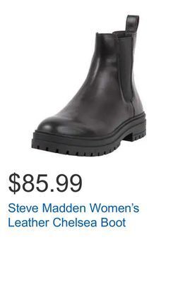 Costco Steve madden women's leather chelsea boot offer