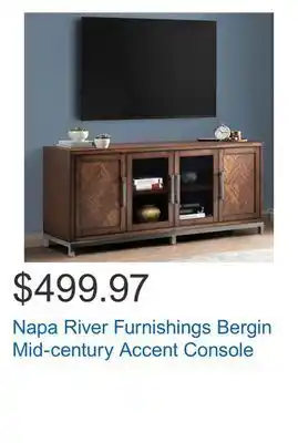 Costco Napa river furnishings bergin mid-century accent console offer