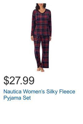 Costco Nautica women's silky fleece pyjama set offer