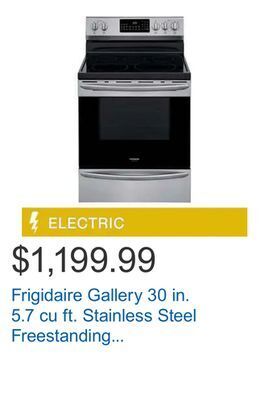Costco Frigidaire gallery 30 in. 5.7 cu ft. stainless steel freestanding electric range with air fryer offer
