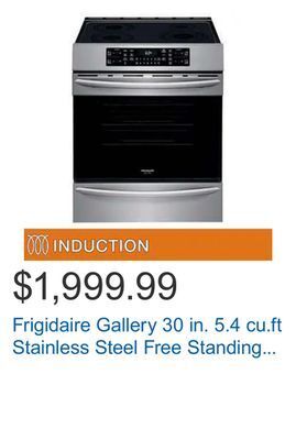 Costco Frigidaire gallery 30 in. 5.4 cu.ft stainless steel free standing induction front control range with air fryer offer