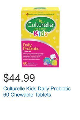 Costco Culturelle kids daily probiotic 60 chewable tablets offer