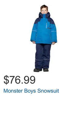 Costco Monster boys snowsuit offer