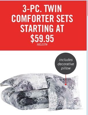 The Brick Axel 3-piece twin comforter set offer