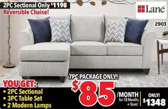 Surplus Furniture Cayman silver 2-piece sectional offer