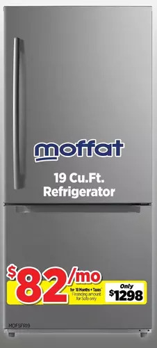 Surplus Furniture Moffat stainless steel 19 cu ft refrigerator with drawer offer