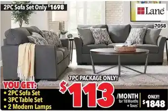 Surplus Furniture Pacific blue sofa & loveseat offer