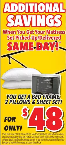 Surplus Furniture Mattress accessory package! offer