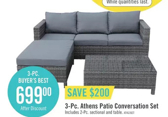 The Brick Athens 3-piece patio conversation set - dark grey offer