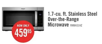 The Brick Whirlpool 1.7 cu. ft. microwave hood combination with electronic touch controls - ywmh31017hz offer