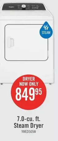 The Brick Whirlpool 7.0-cu. ft. steam dryer offer