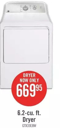 The Brick Ge 6.2-cu. ft. dryer offer