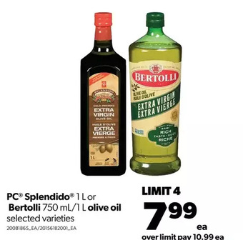 Real Canadian Superstore Pc splendido or bertolli olive oil offer
