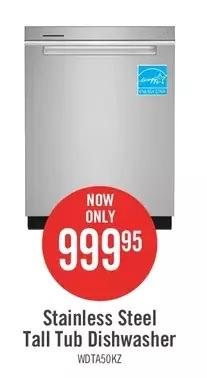 The Brick Whirlpool top-control dishwasher with third rack - wdta50sakz offer