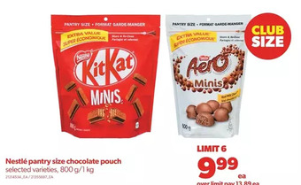 Real Canadian Superstore Nestlé pantry size chocolate pouch offer