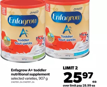 Real Canadian Superstore Enfagrow a+ toddler nutritional supplement offer