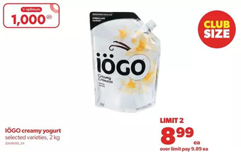 Real Canadian Superstore Iögo creamy yogurt offer