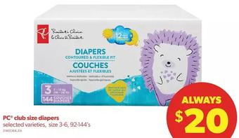 Real Canadian Superstore Pc club size diapers offer