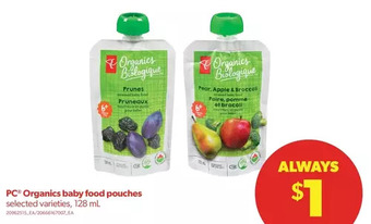 Real Canadian Superstore Pc organics baby food pouches offer