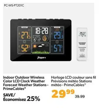 Shopper+ Indoor outdoor wireless color lcd clock weather forecast weather stations - primecables offer