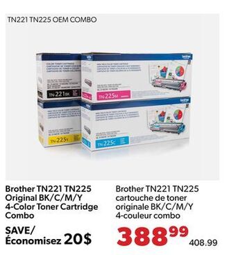 Shopper+ Brother tn221 tn225 original bk/c/m/y 4-color toner cartridge combo offer