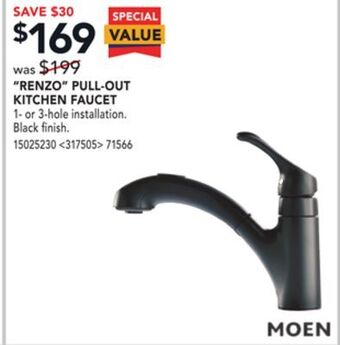 Lowe's Moen "renzo" pull-out kitchen faucet offer