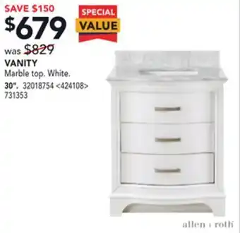 Lowe's Allen + roth vanity 30" offer