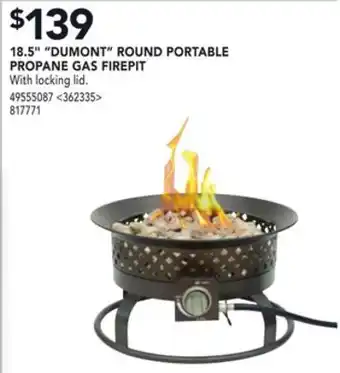 Lowe's 18.5" "dumont" round portable propane gas firepit offer