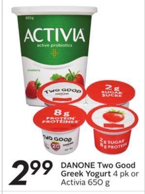 Sobeys Danone two good greek yogurt offer