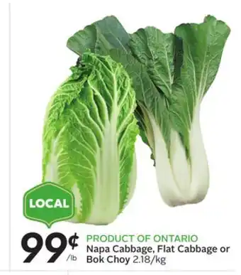 Sobeys Napa cabbage, flat cabbage or bok choy offer