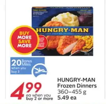 Sobeys Hungry-man frozen dinners - 20 air miles® bonus miles offer