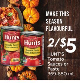 Sobeys Hunt's tomato sauces or paste offer