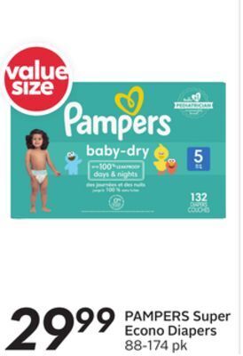 Sobeys Pampers super econo diapers offer
