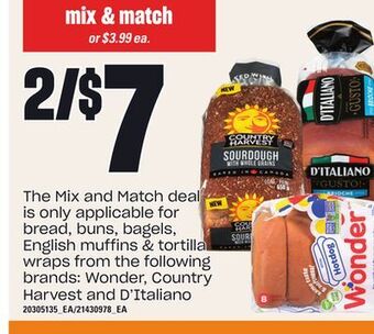 Loblaws Wonder, country harvest and d'italiano offer