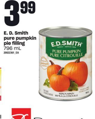 Loblaws E. d. smith pure pumpkin pie filling, 796 ml offer