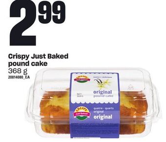 Loblaws Crispy just baked pound cake, 368 g offer