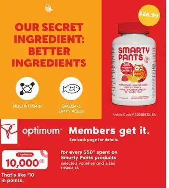 Loblaws Smarty pants products offer