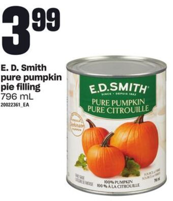 Independent Grocer E. d. smith pure pumpkin pie filling, 796 ml offer