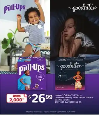 Independent Grocer Huggies® pull-ups® 56-74's or goodnites® training pants 28-44's club size offer