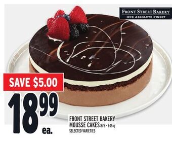 Metro Front street bakery mousse cakes offer